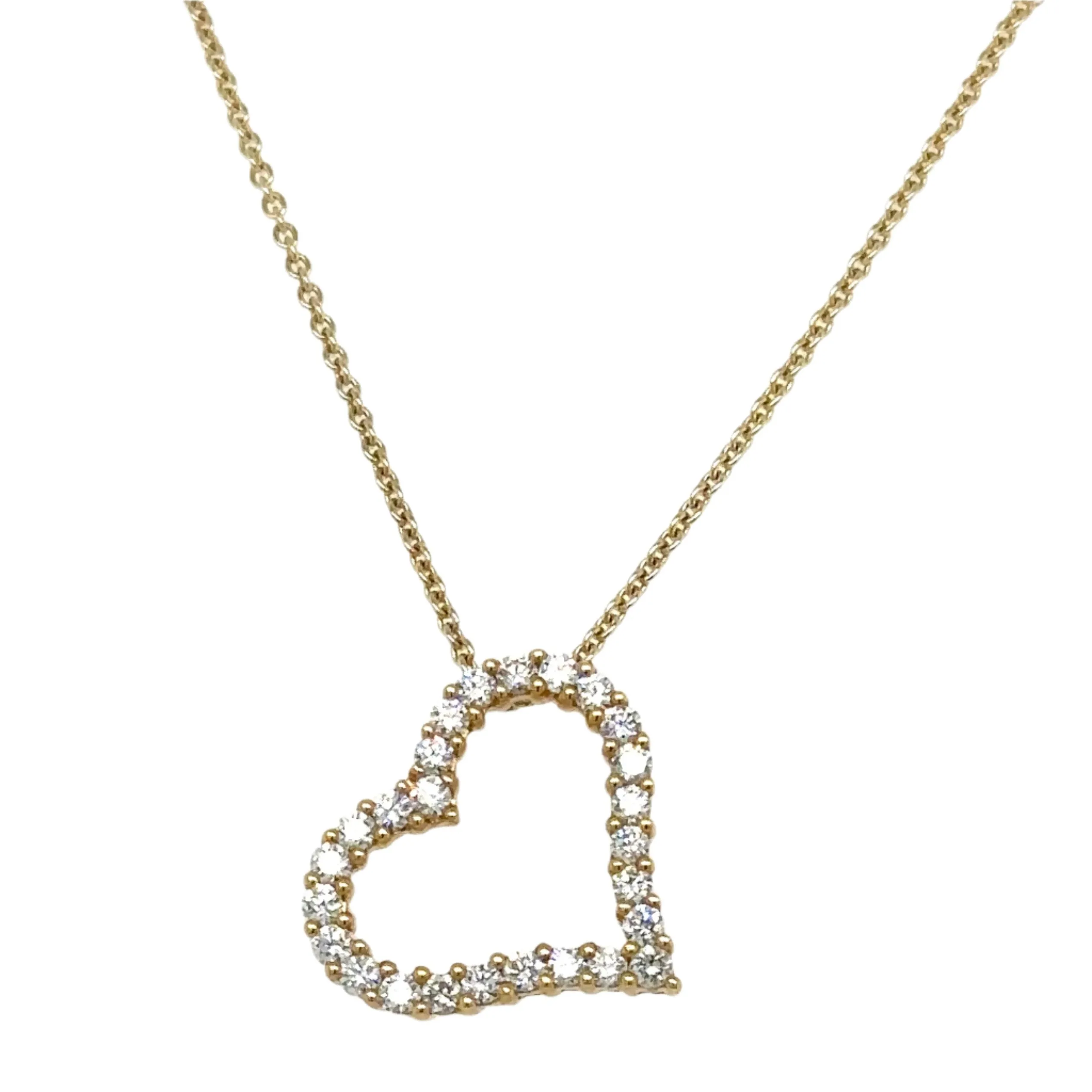 0.48ct tw Diamond Open Heart Pendant Necklace