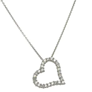 0.48ct tw Diamond Open Heart Pendant Necklace