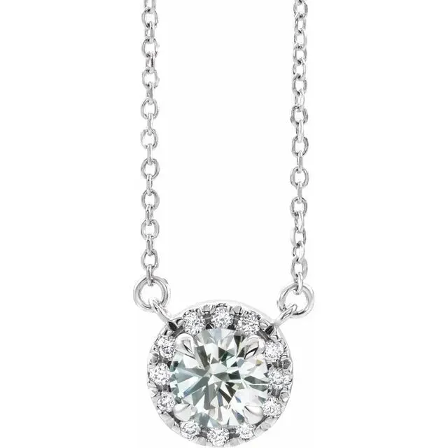 0.5 Carat Natural Diamond Halo Pendant