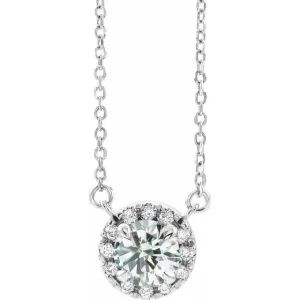 0.5 Carat Natural Diamond Halo Pendant