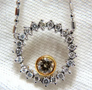 1.02ct. Natural Yellow Brown Diamond Circle Eternity Necklace