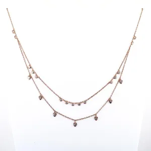1.10 Ct Gorgeous White Diamond Chain Necklace in 925 Sterling Silver. Lovely Gift for Wife, Girlfriend