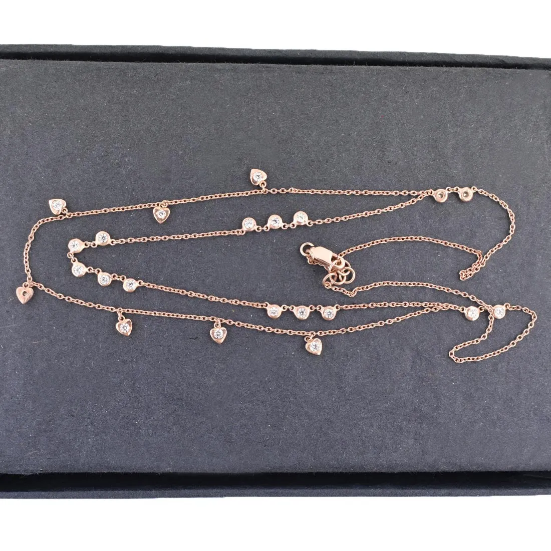 1.10 Ct Gorgeous White Diamond Chain Necklace in 925 Sterling Silver. Lovely Gift for Wife, Girlfriend