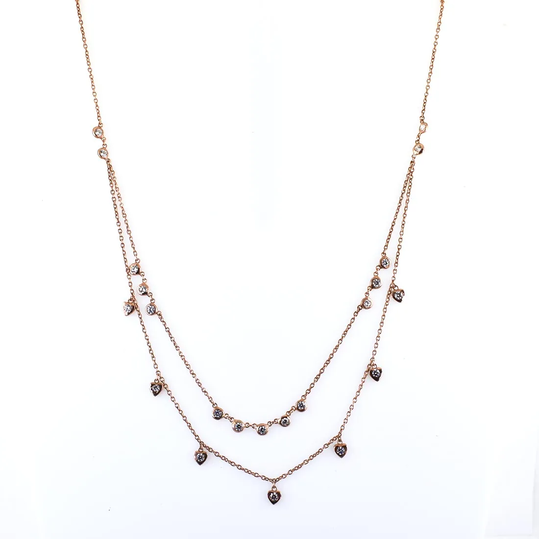 1.10 Ct Gorgeous White Diamond Chain Necklace in 925 Sterling Silver. Lovely Gift for Wife, Girlfriend