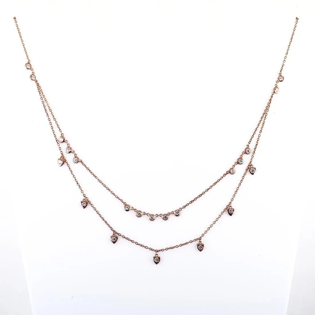 1.10 Ct Gorgeous White Diamond Chain Necklace in 925 Sterling Silver. Lovely Gift for Wife, Girlfriend