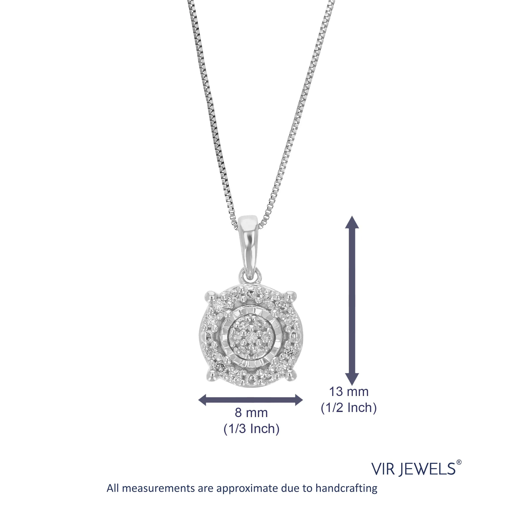 1/10 cttw Composite Lab Grown Diamond Pendant in Sterling Silver