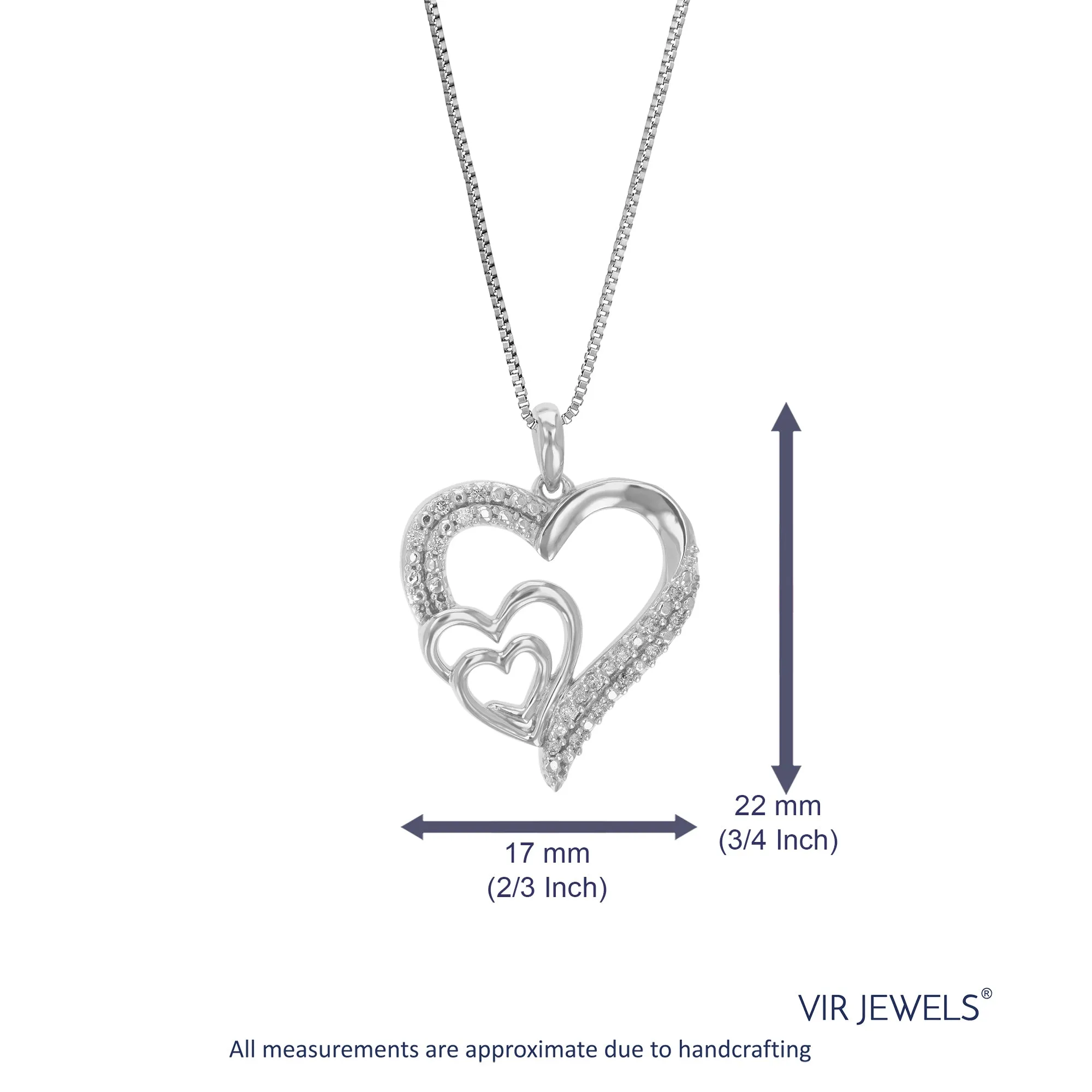 1/10 cttw Heart Lab Grown Diamond Pendant in Sterling Silver