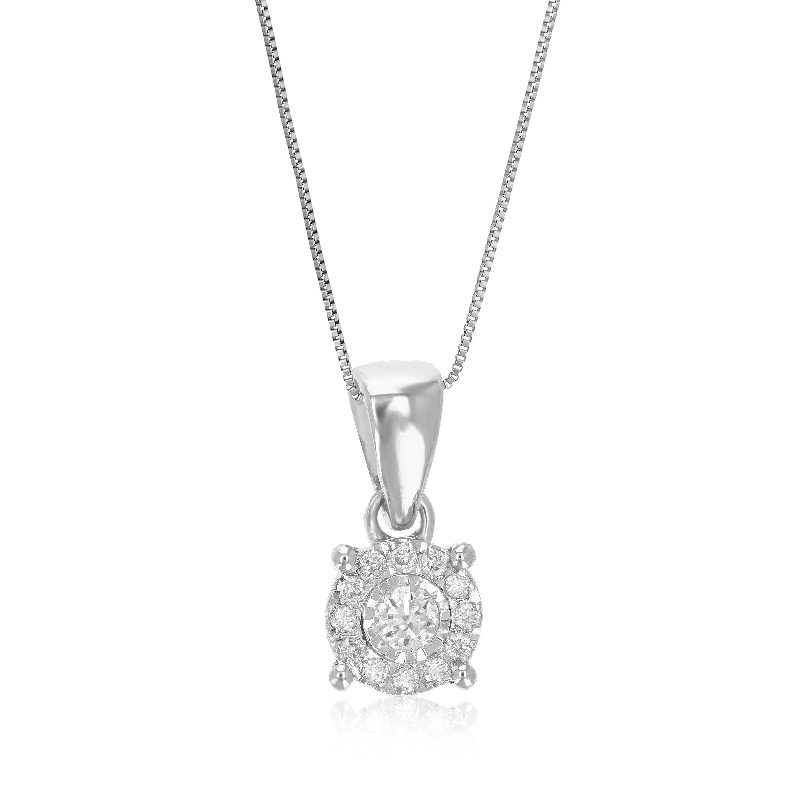 1/10 cttw Lab Grown Composite Diamond Pendant in Sterling Silver