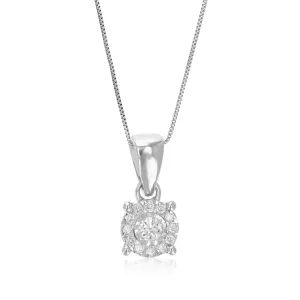 1/10 cttw Lab Grown Composite Diamond Pendant in Sterling Silver