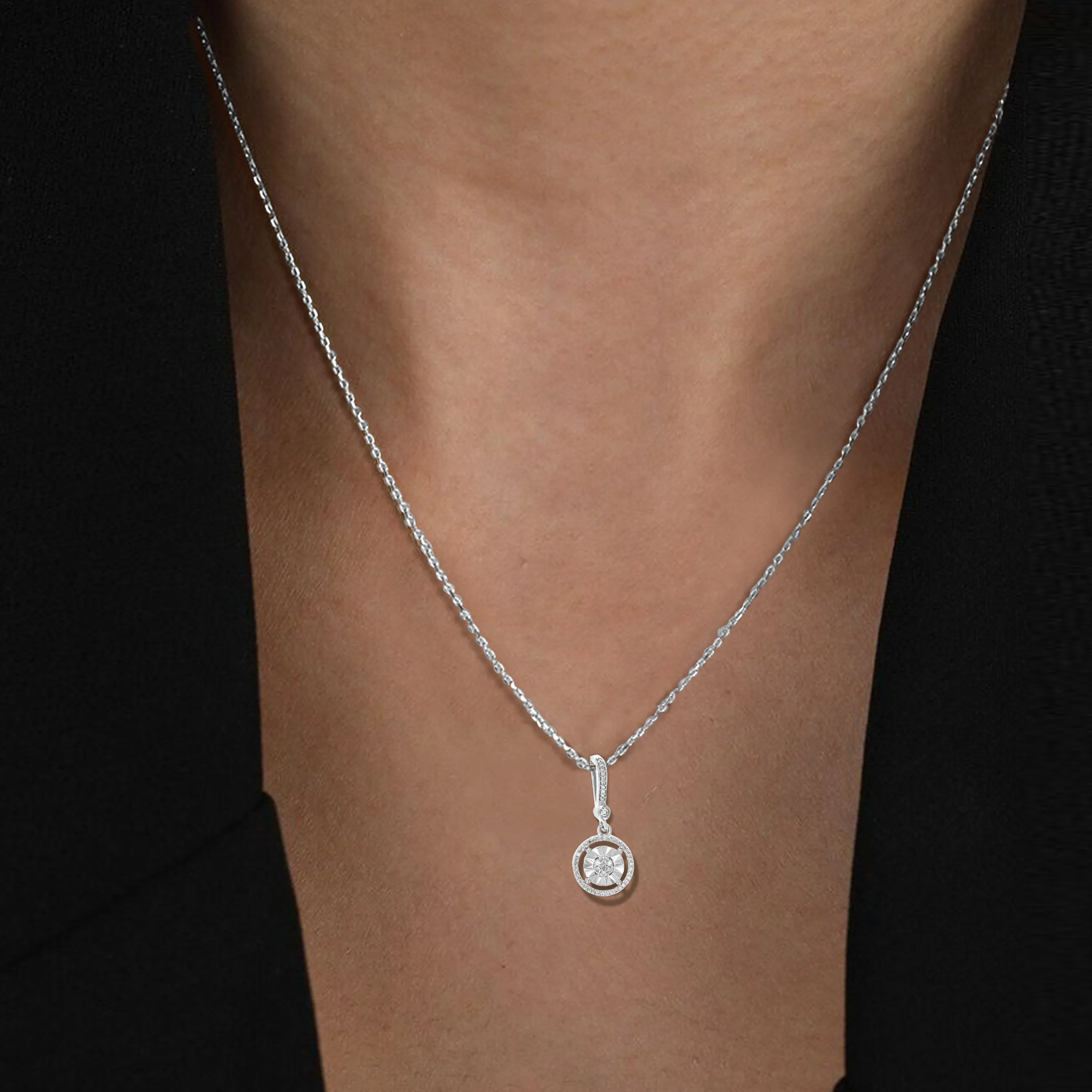 1/10 cttw Lab Grown Diamond Fashion Pendant in Sterling Silver