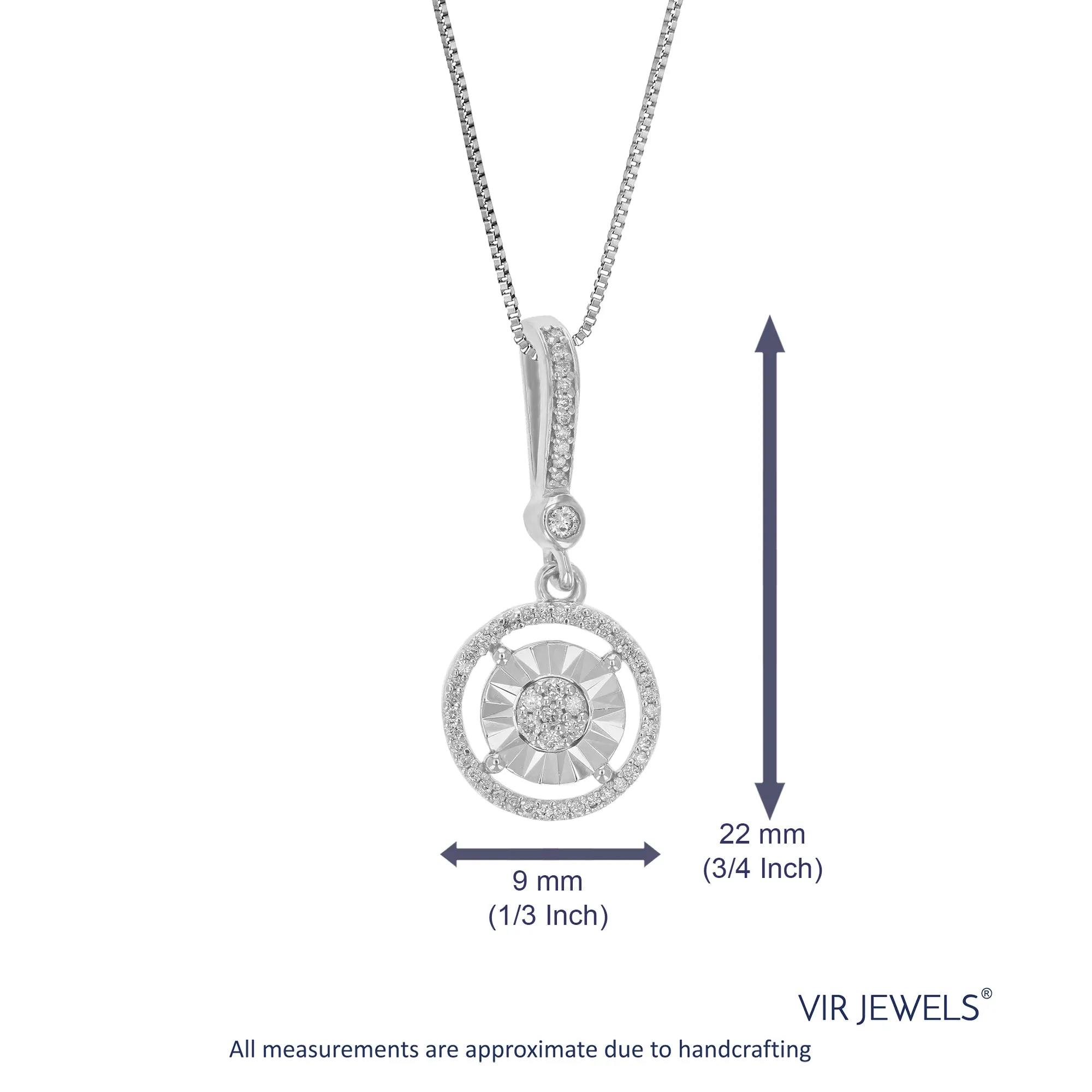 1/10 cttw Lab Grown Diamond Fashion Pendant in Sterling Silver