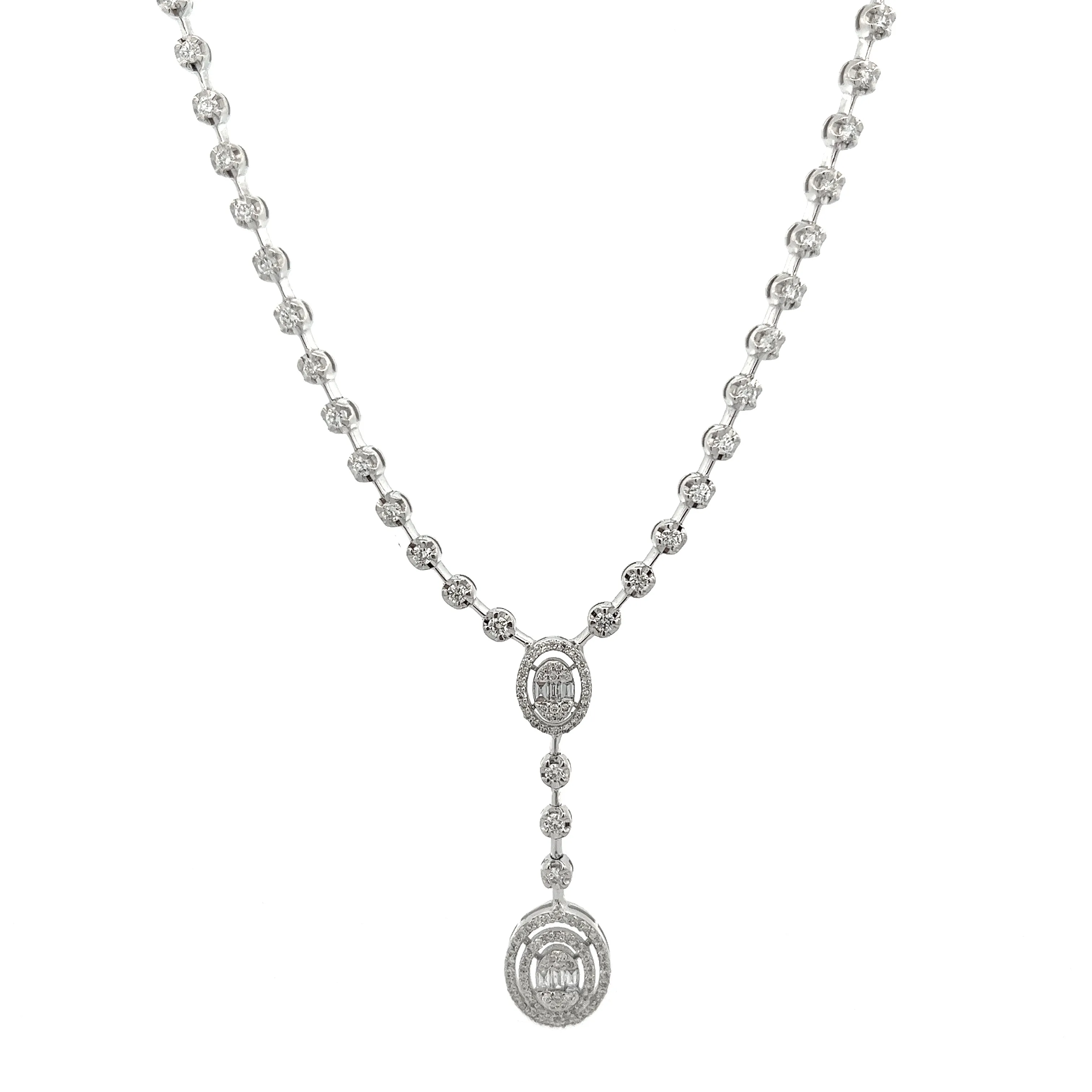1.18ct 18k White Gold Diamond Necklace