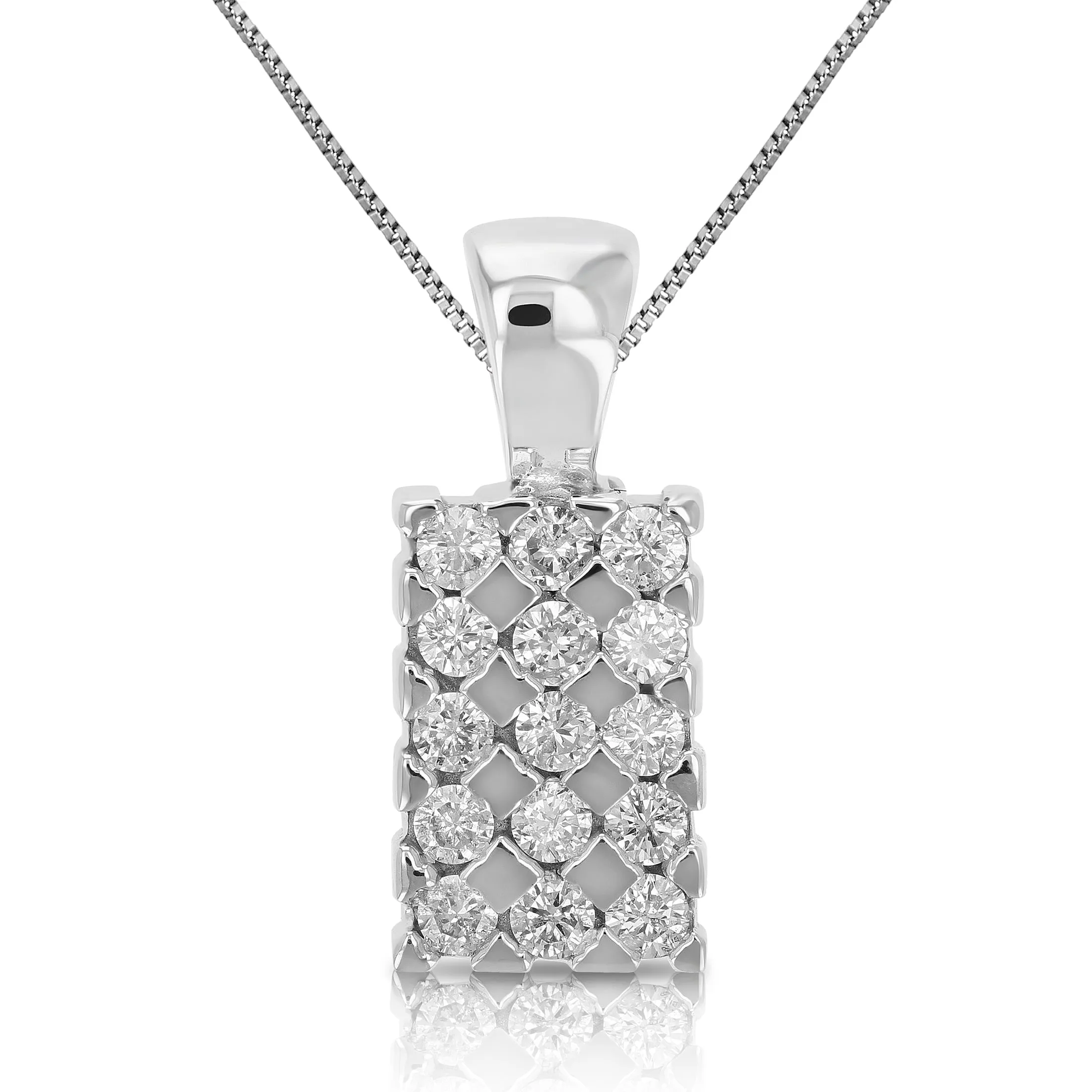1/2 cttw Diamond Cluster Pendant Necklace in 14K White Gold