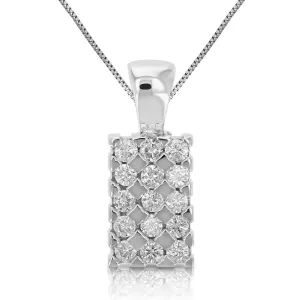 1/2 cttw Diamond Cluster Pendant Necklace in 14K White Gold