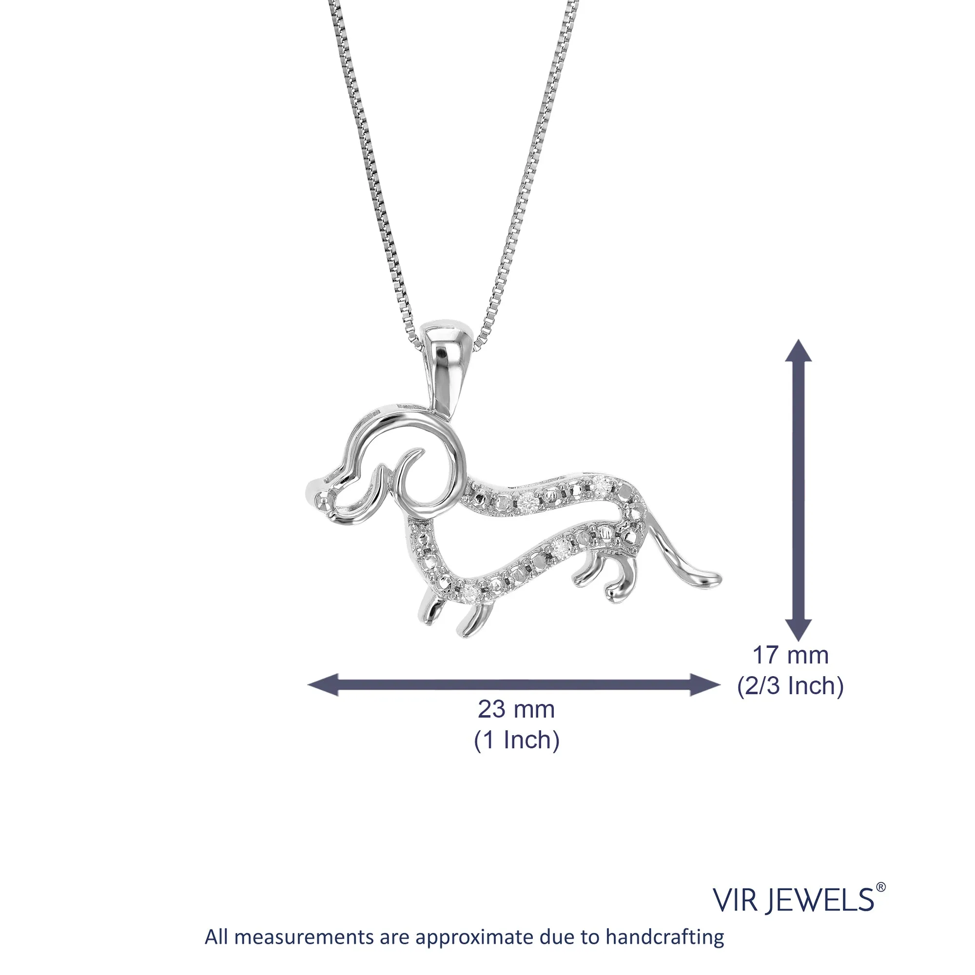 1/20 cttw Lab Grown Diamond Dog Pendant in Sterling Silver