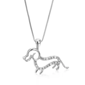 1/20 cttw Lab Grown Diamond Dog Pendant in Sterling Silver