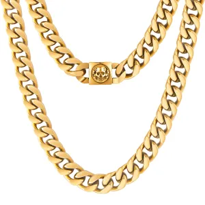 12mm Miami Cuban Link Chain with Skull Button Clasp