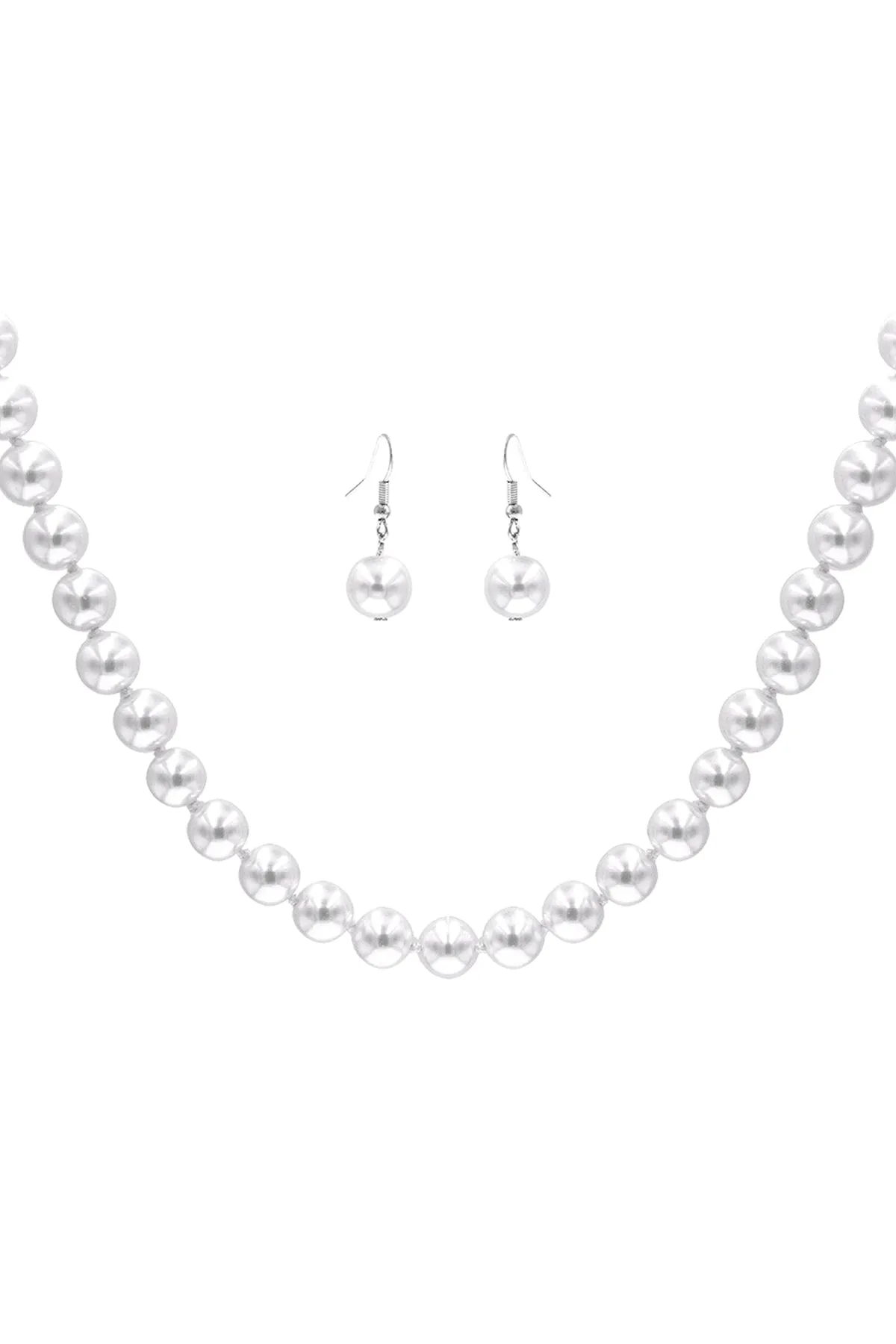 12MM PEARL KNOTTING 15IN NEKCLACE AND EARRING SET