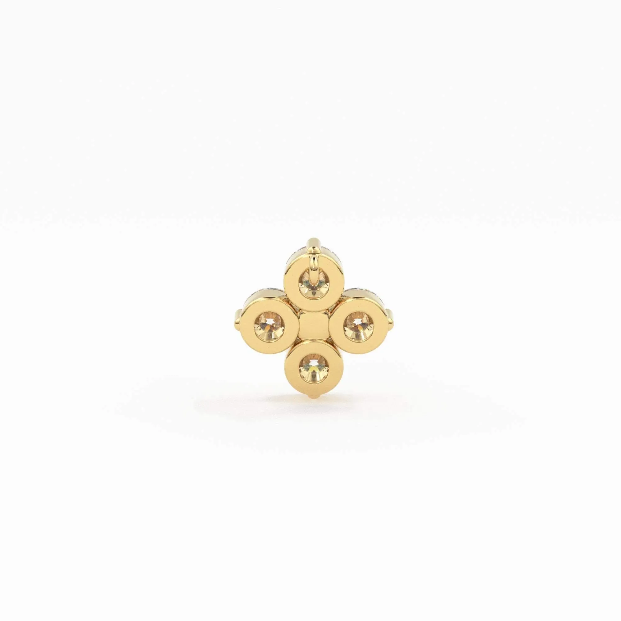 14k Diamond Clover Necklace / Diamond Necklace / Diamond Cluster Necklace / Unique Diamond Layering Necklace / Minimalist Tiny Charm Pendant