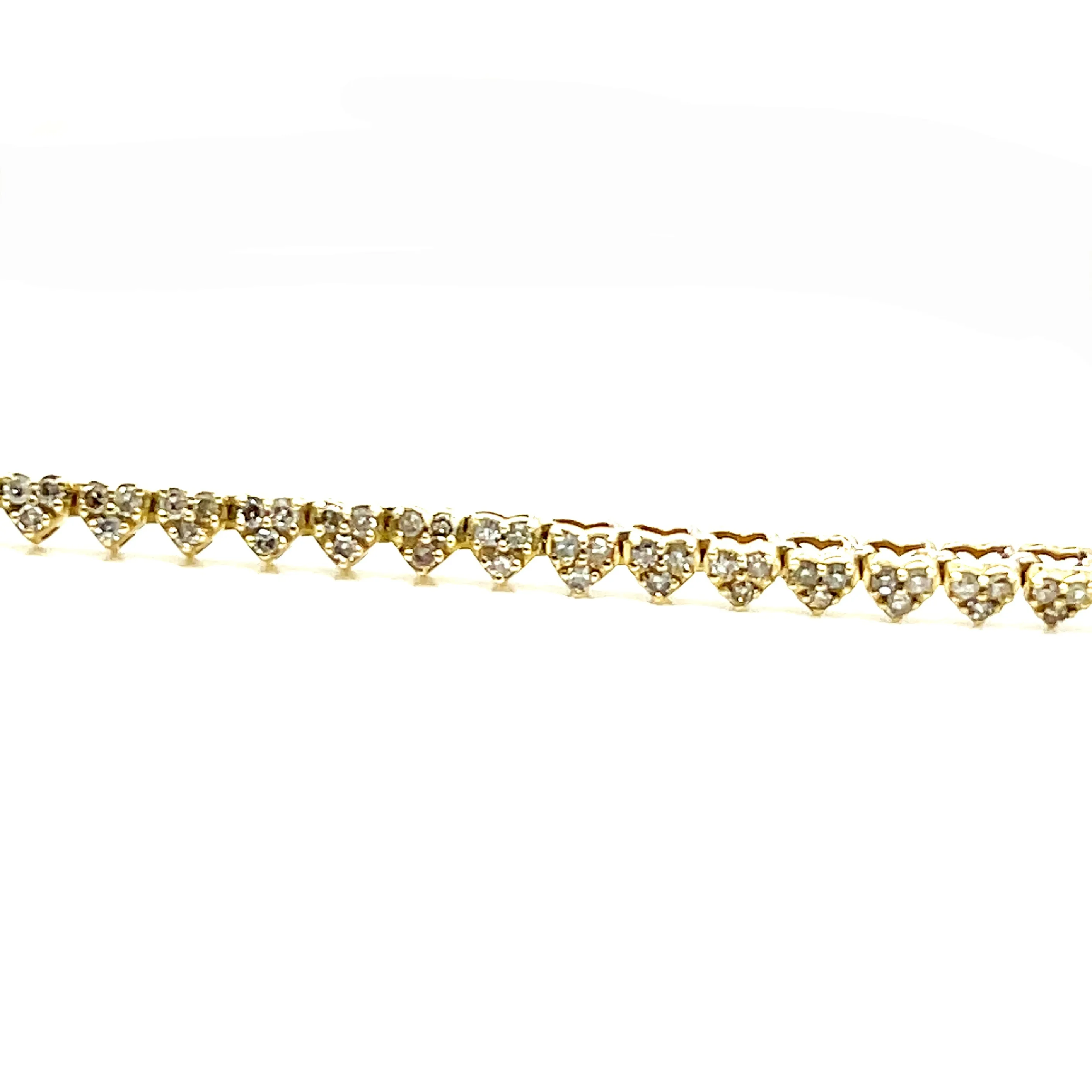 14K Gold Elegant 2mm Hearts Natural Diamonds 17" Necklace - CH0038