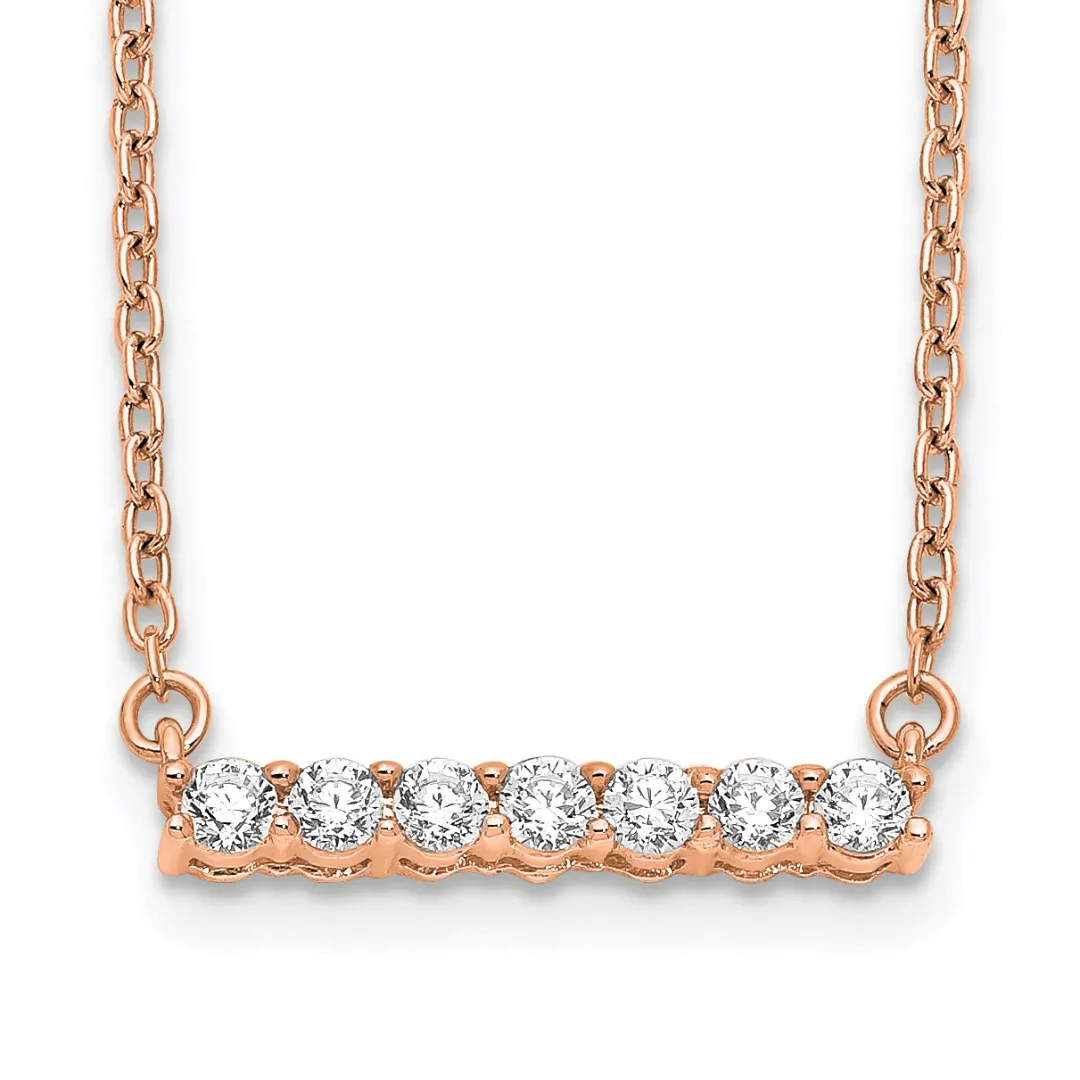 14K Gold Lab Grown Diamond Bar Necklace