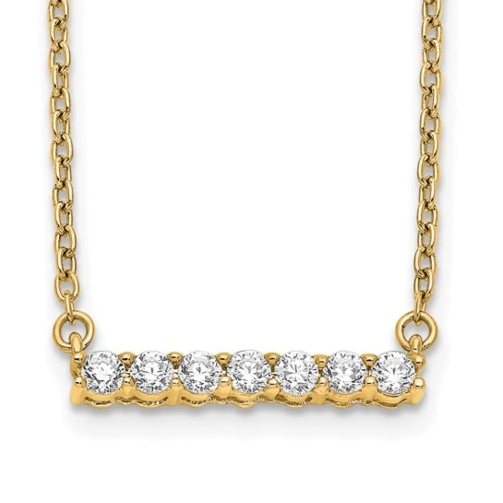 14K Gold Lab Grown Diamond Bar Necklace