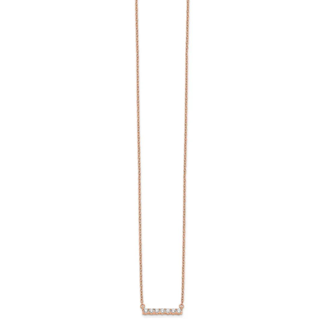 14K Gold Lab Grown Diamond Bar Necklace