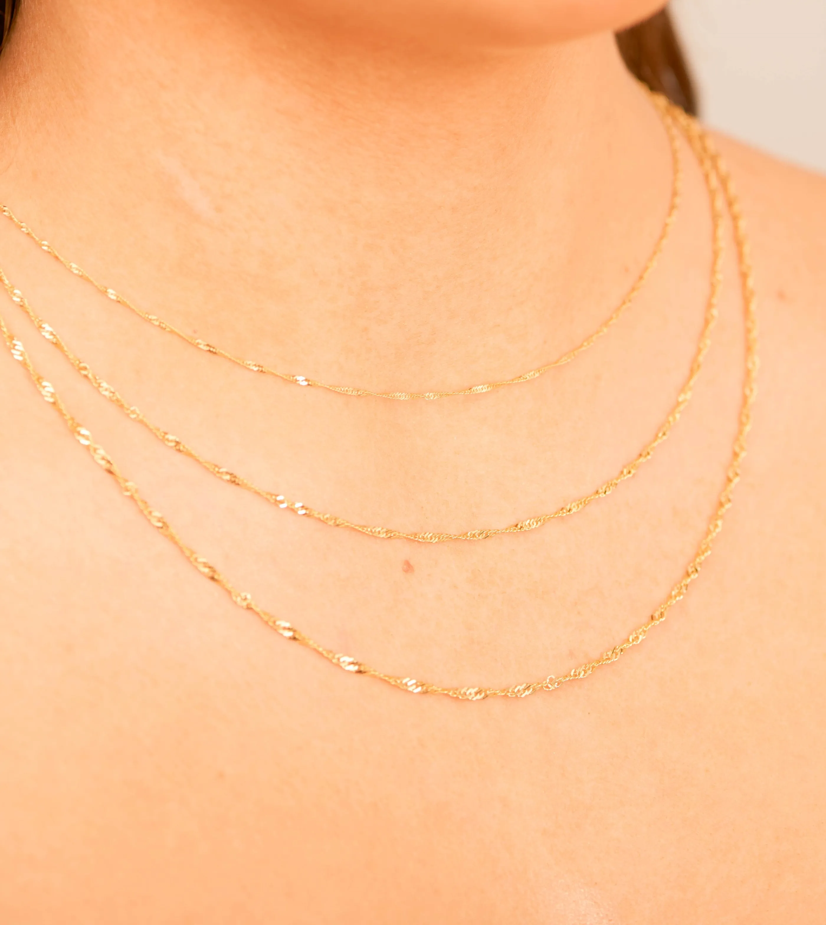 14k Gold Singapore Chain Necklace