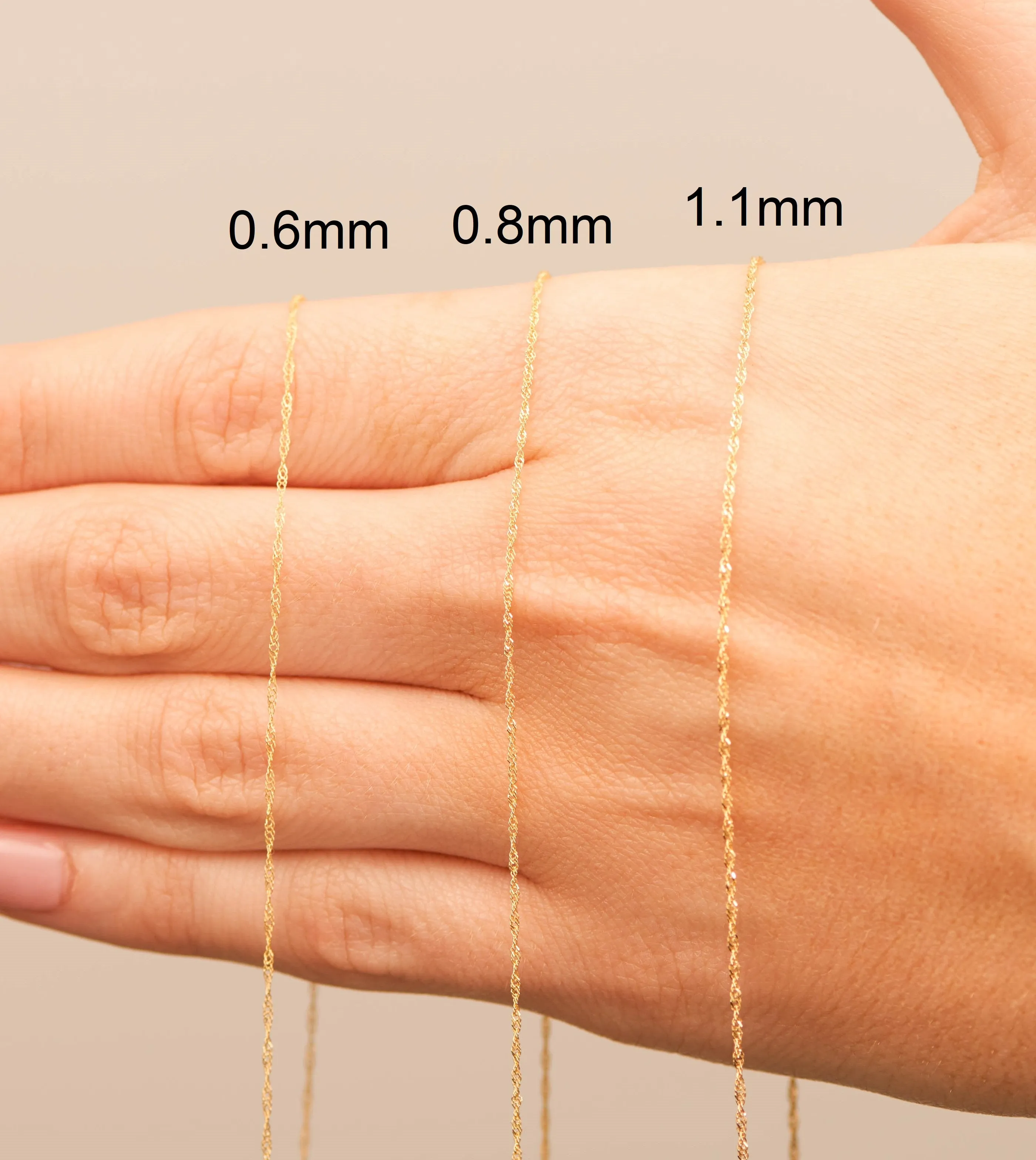 14k Gold Singapore Chain Necklace