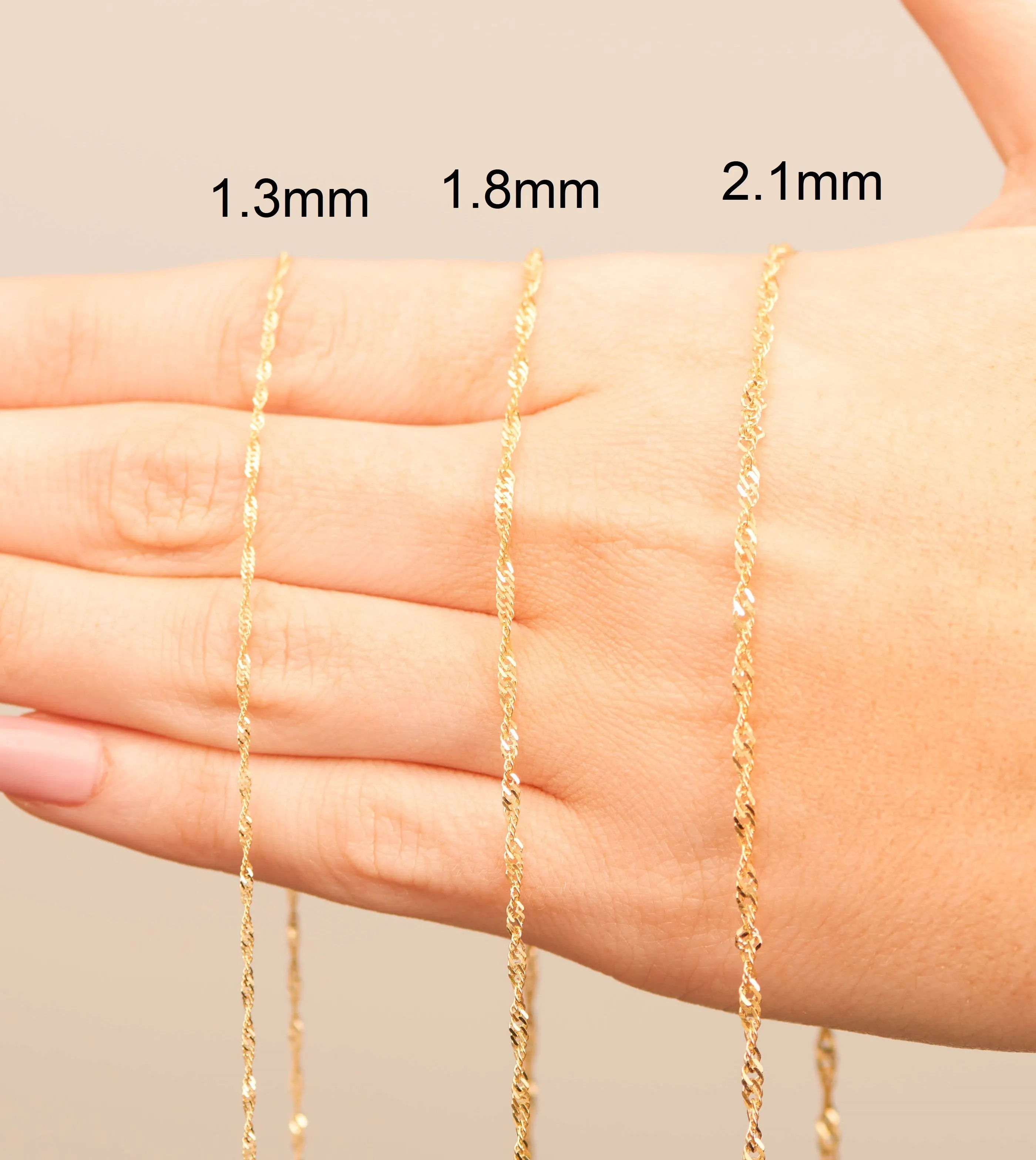 14k Gold Singapore Chain Necklace