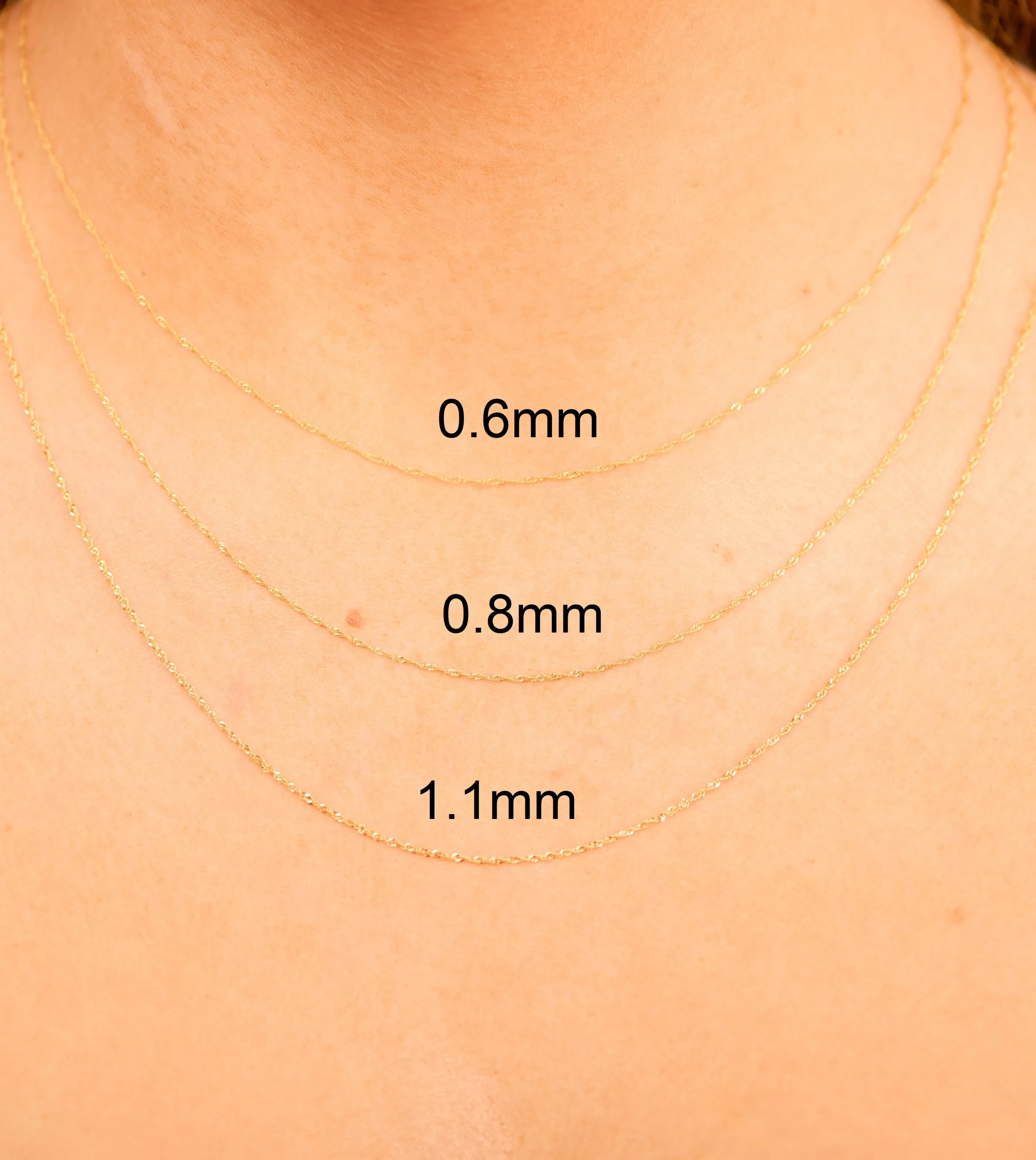 14k Gold Singapore Chain Necklace