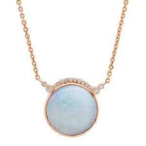14K RG Lavender Opal Diamond Necklace