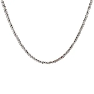 14k white gold 11.20ct G VS2 Round Diamond Tennis necklace