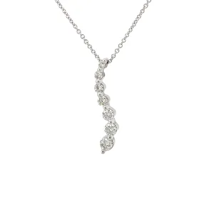 14k White Gold .50ct F VS2 Round Diamond Journey Pendant