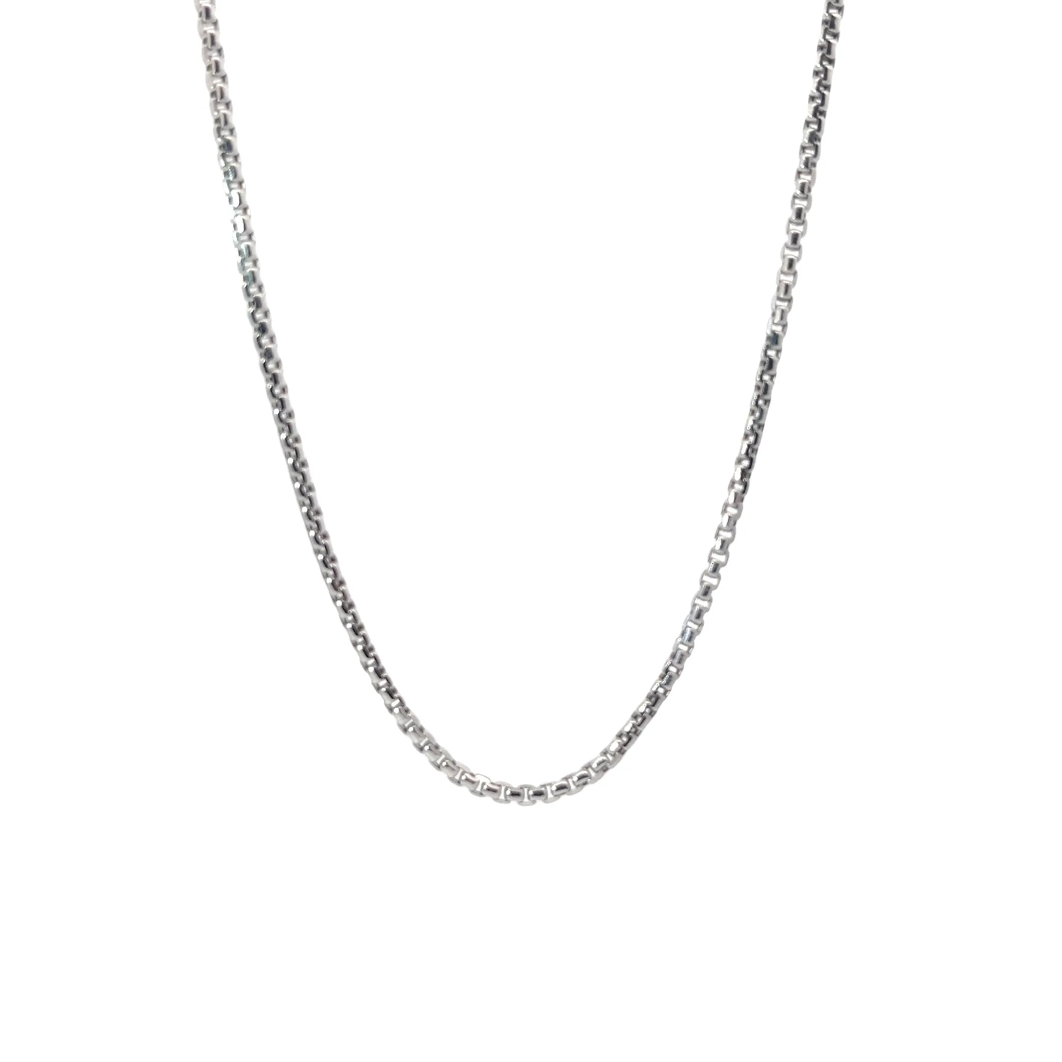 14k White Gold Round Diamond 8.5 gram, 2mm and 24"inch