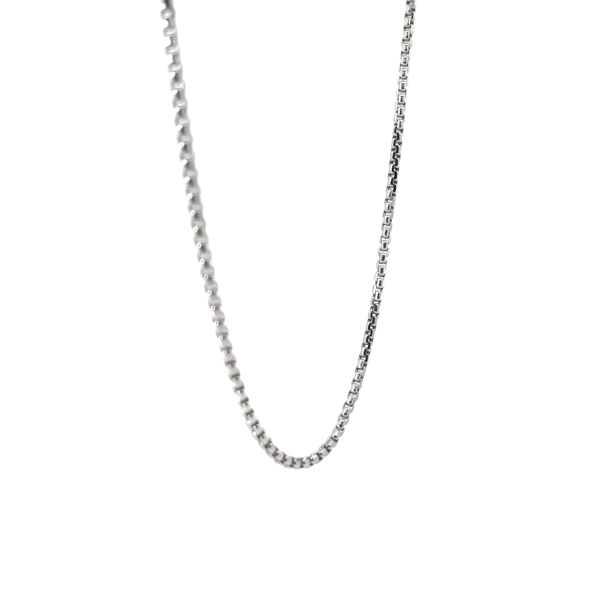 14k White Gold Round Diamond 8.5 gram, 2mm and 24"inch