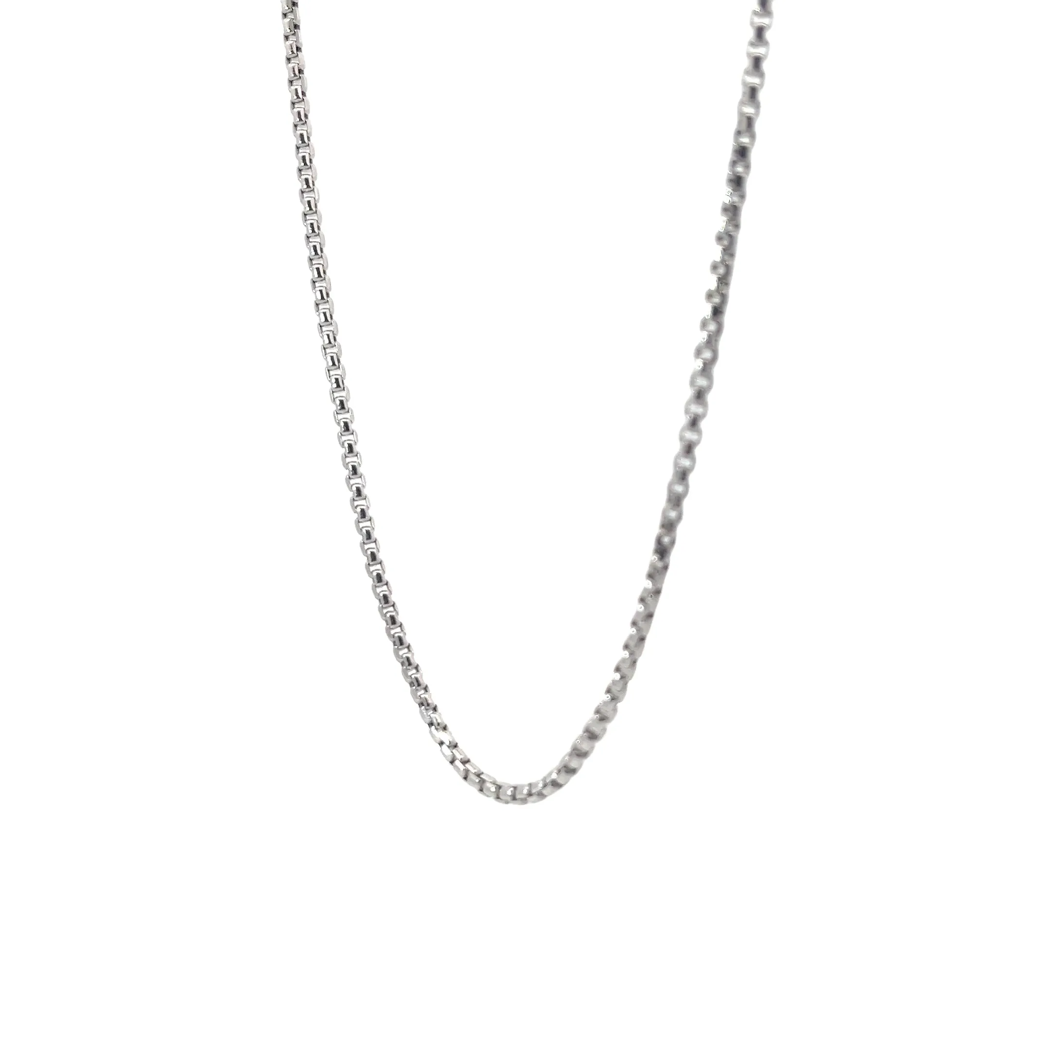 14k White Gold Round Diamond 8.5 gram, 2mm and 24"inch