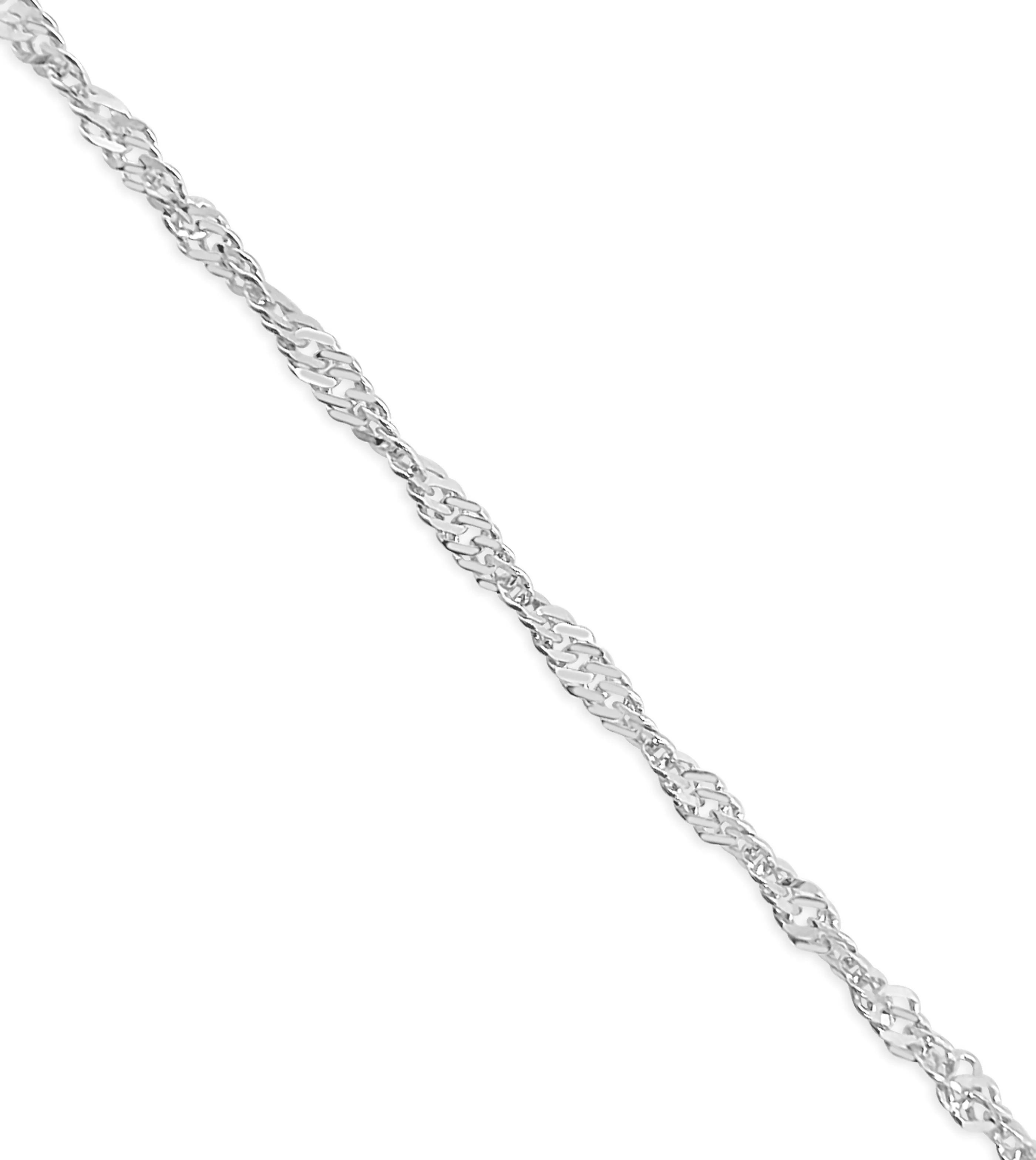 14k White Gold Singapore Chain Necklace
