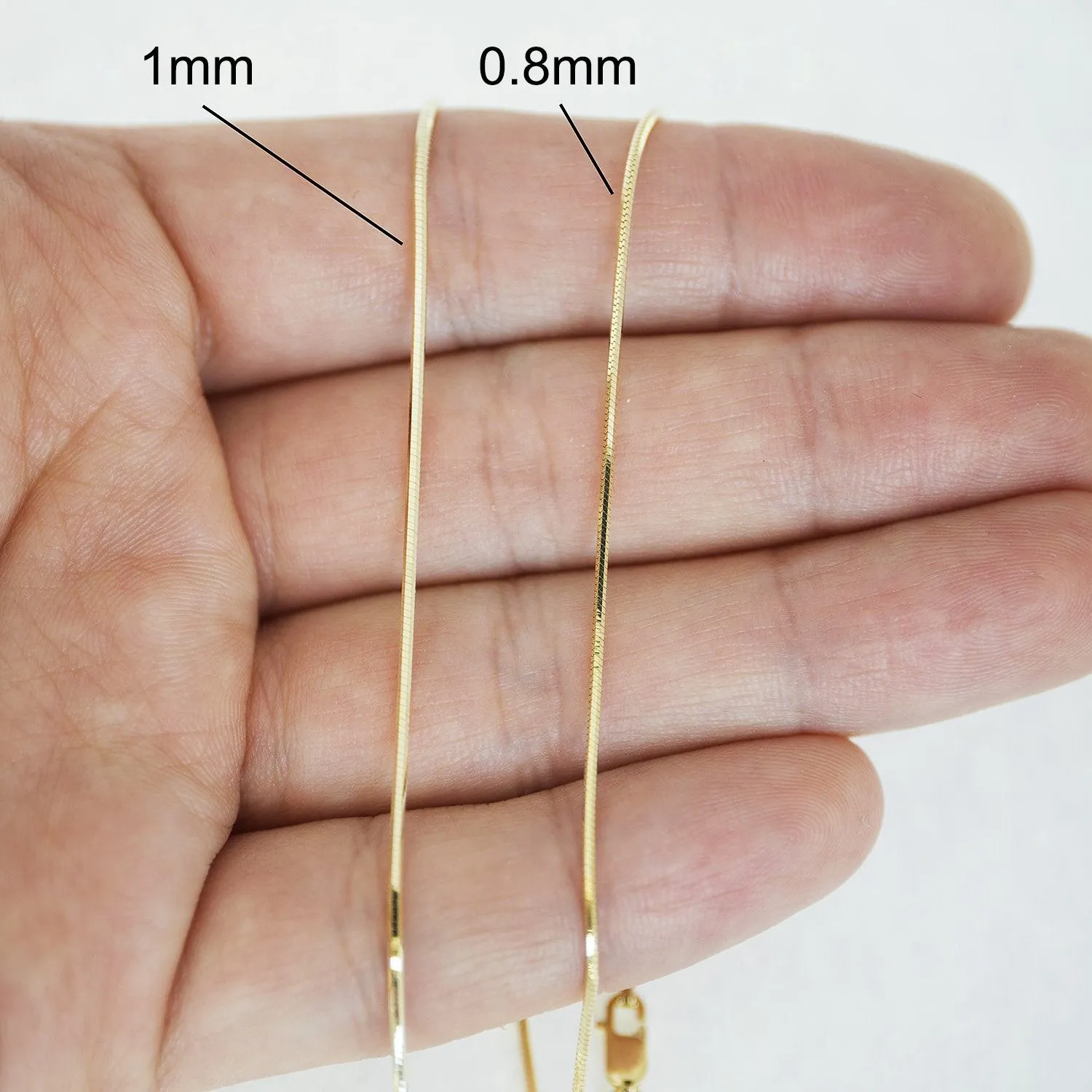 14K Yellow Gold 1mm Octagonal Snake Chain