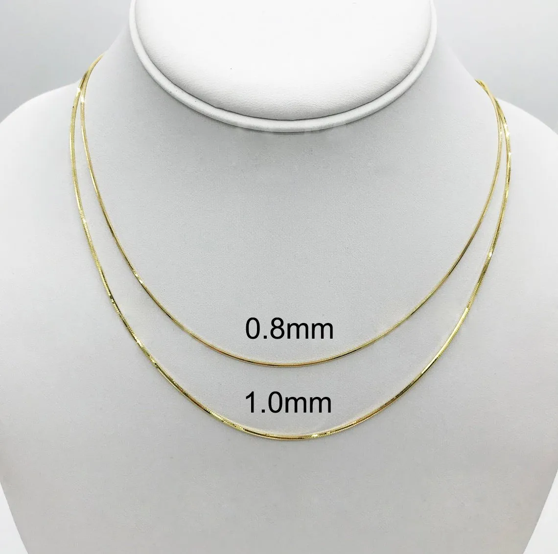 14K Yellow Gold 1mm Octagonal Snake Chain
