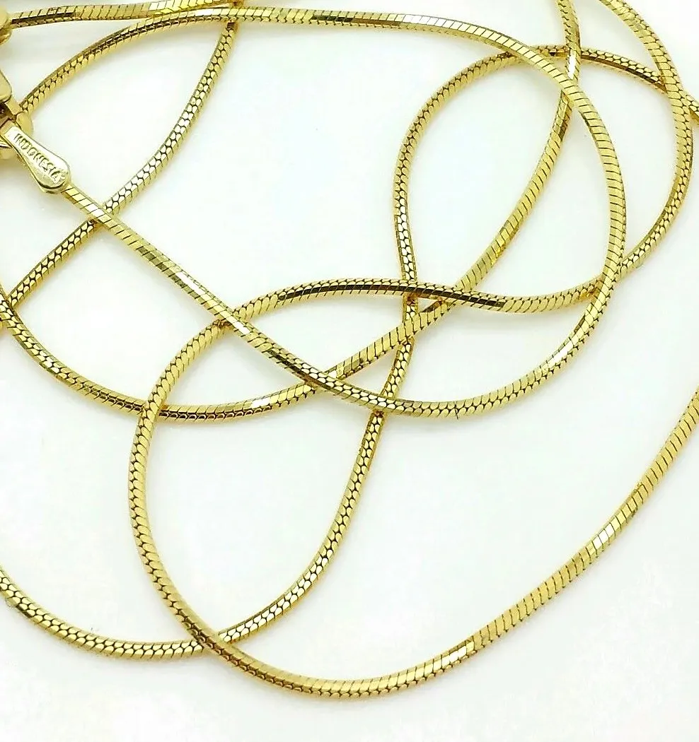 14K Yellow Gold 1mm Octagonal Snake Chain