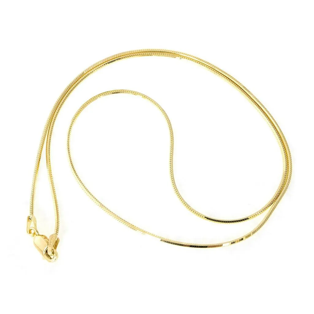 14K Yellow Gold 1mm Octagonal Snake Chain