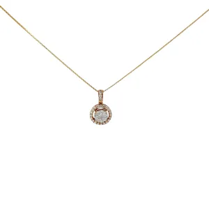 14k Yellow Gold .50ct H I1 Round Diamond Cluster Necklace