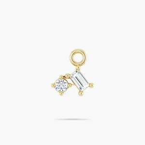 14K Yellow Gold Elegant Petite Natural Diamond Dangle Charm