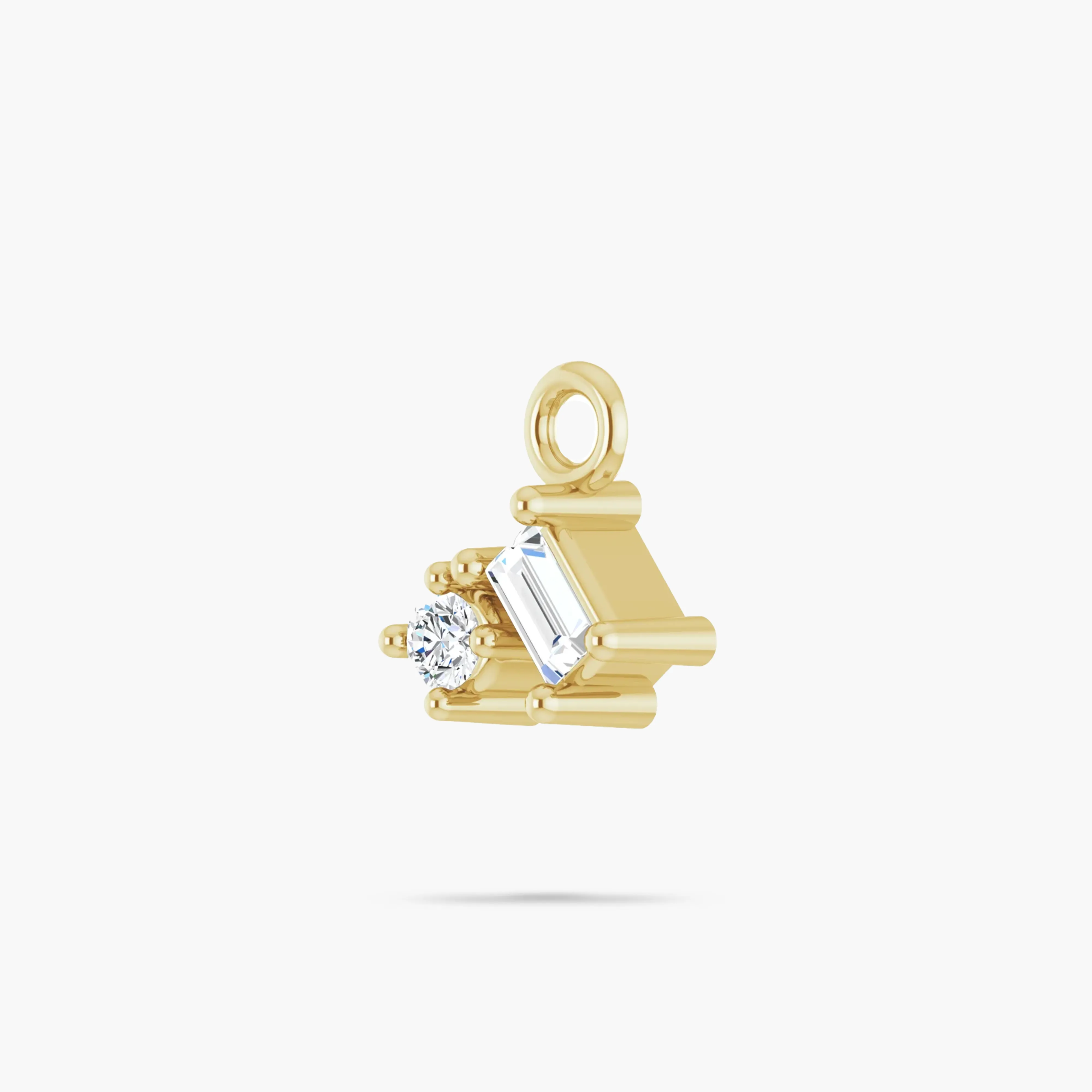 14K Yellow Gold Elegant Petite Natural Diamond Dangle Charm