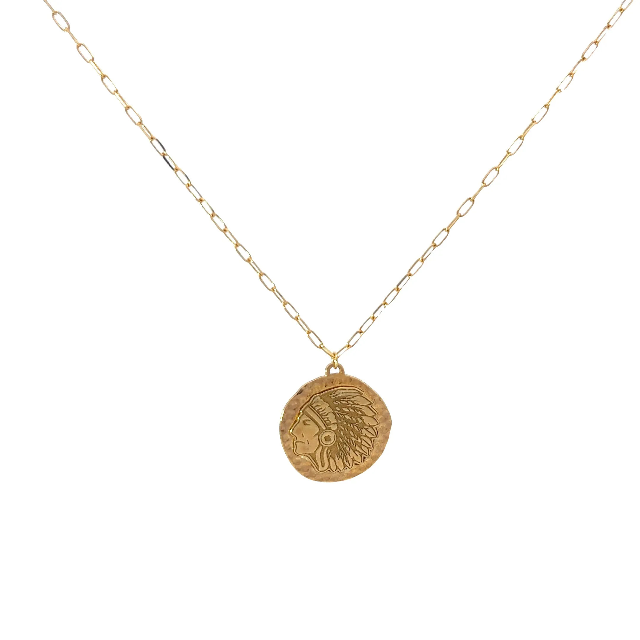 14k Yellow Gold National American Necklace