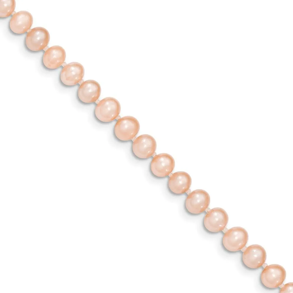 14k Yellow Gold Pink Freshwater Pearl Necklace