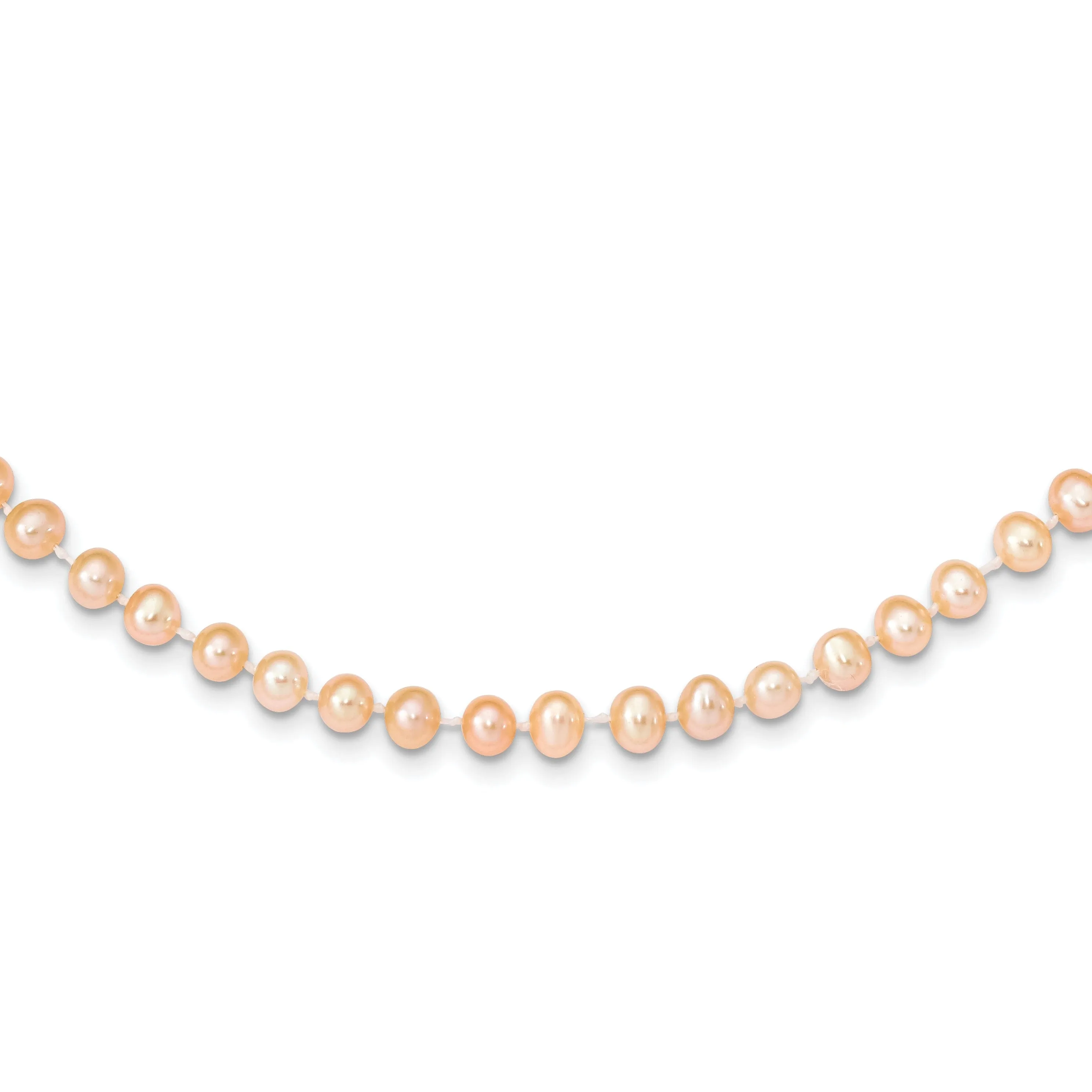 14k Yellow Gold Pink Freshwater Pearl Necklace