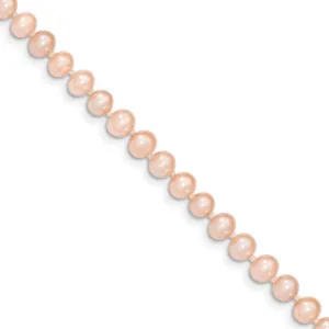 14k Yellow Gold Pink Freshwater Pearl Necklace