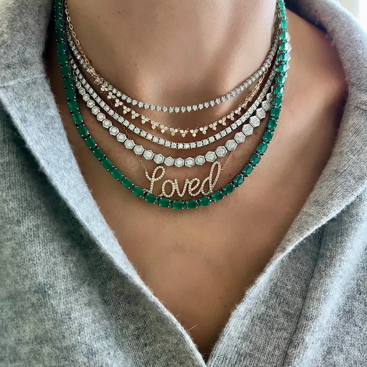 14KT Gold Diamond Large Freya Necklace